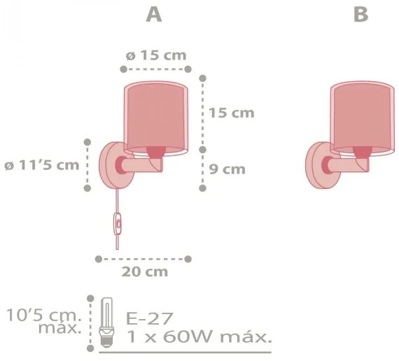 Dalber 41439 - Detské nástenné svietidlo COLOR RAIN 1xE27/60W/230V