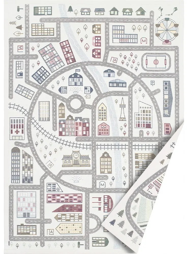 Biely obojstranný detský koberec Narma Ülejõe, 160 x 230 cm