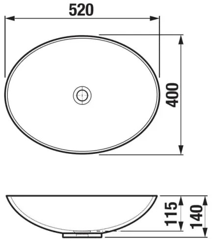 JIKA H8183640001121 - Umývadlo ASTRA 52x40 cm keramika/biela na dosku