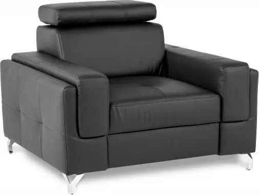 Kožené kreslo Fabio, čierná