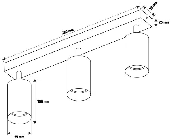 Brilagi - LED stmievateľné bodové svietidlo SELE 3xGU10/6,5W/230V čierna/zlatá