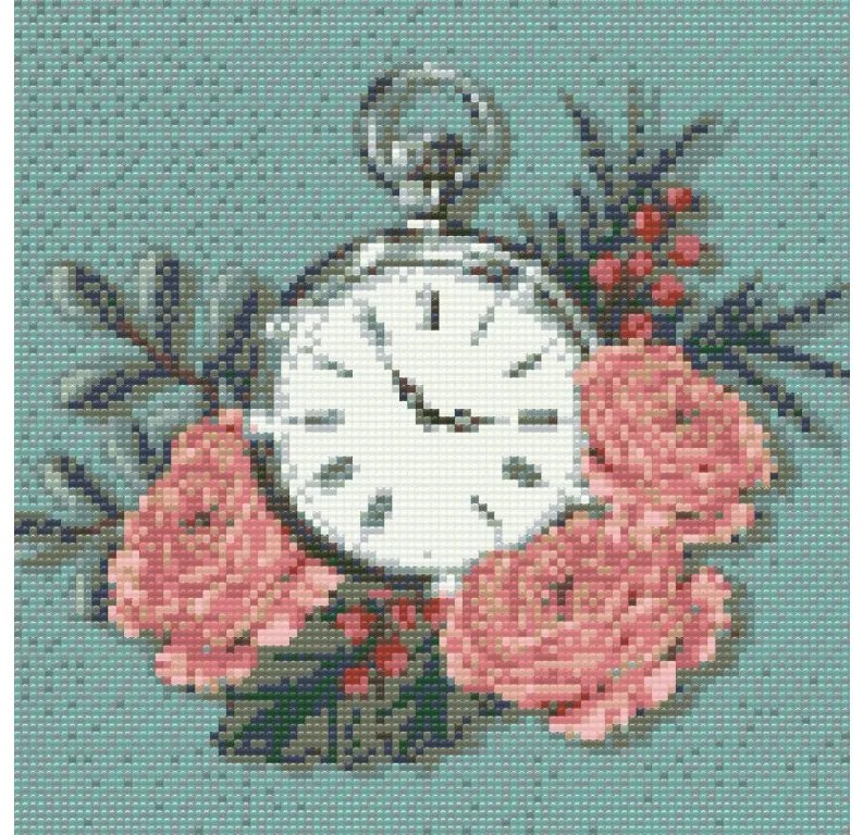 Gario Diamantové maľovanie Vreckové hodinky Rozmery: 50 x 50 cm, Rámovanie: S vnútorným rámom, Diamanty: Okrúhle