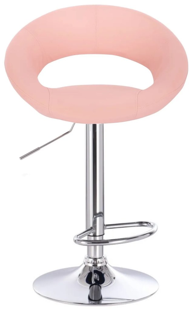 LuxuryForm Barová stolička NAPOLI na striebornom tanieri - ružová