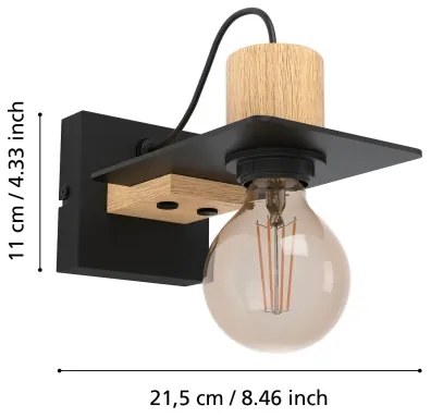Eglo 43753 - Nástenné svietidlo BRAMERTON 1xE27/40W/230V