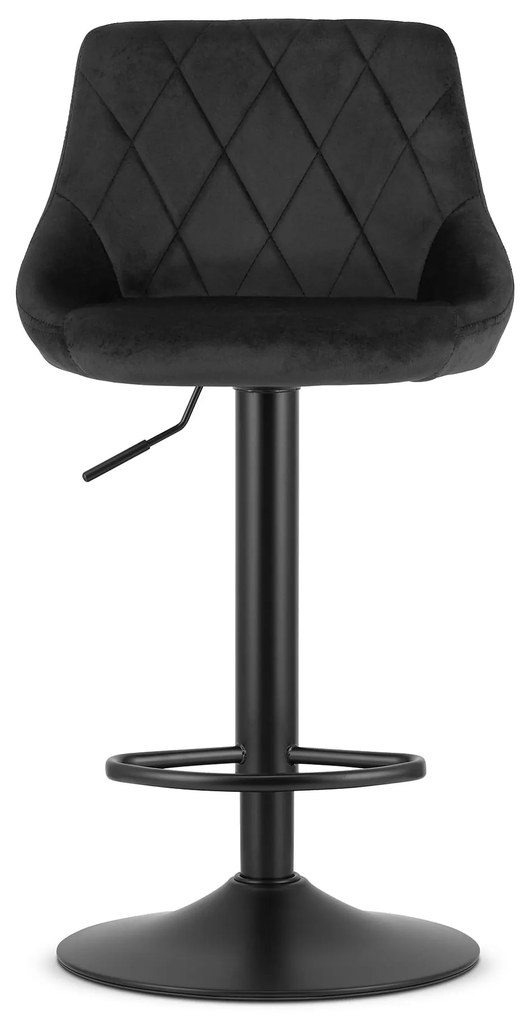 Barová stolička KAST - zamatová čierna, čierna- vintino.sk
