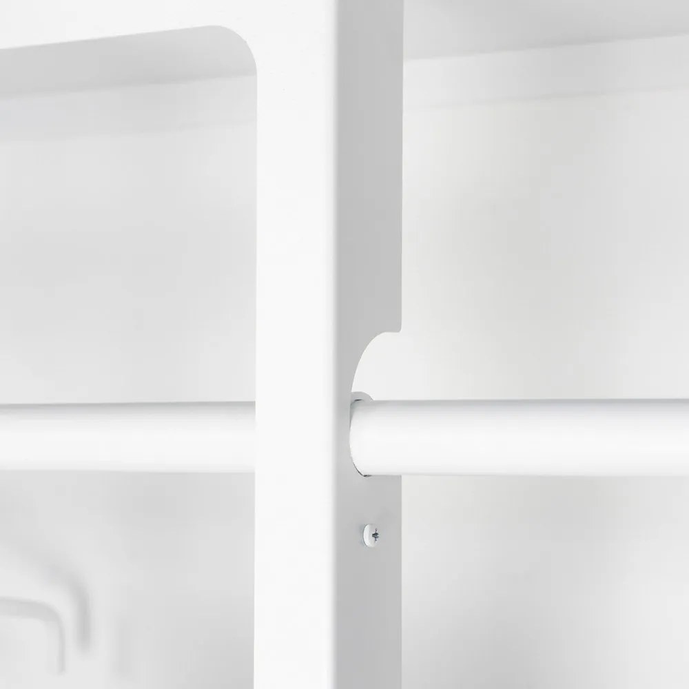 Biely oceľový nástenný vešiak s poličkou 100 cm Luno Small – Spinder Design