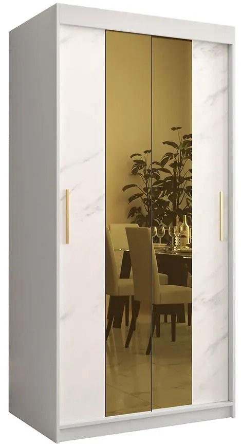 Skriňa Platinum T1 100 biely mramor/biely