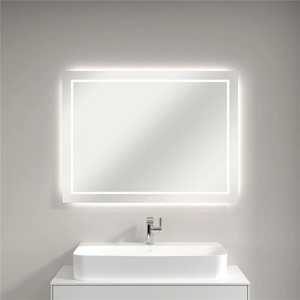 VILLEROY &amp; BOCH Finion zrkadlo s LED osvetlením (so stenovými svietidlami), 1000 x 45 x 750 mm, G6001000
