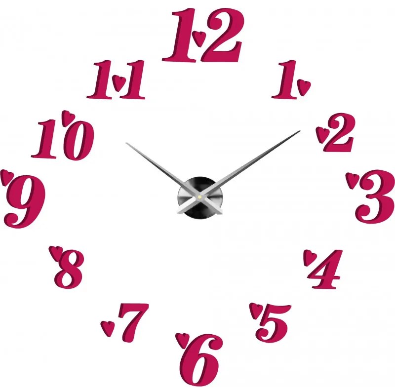 Veľké nalepovacie hodiny na stenu srdiečka I SENTOP 12S004+ srdiečka