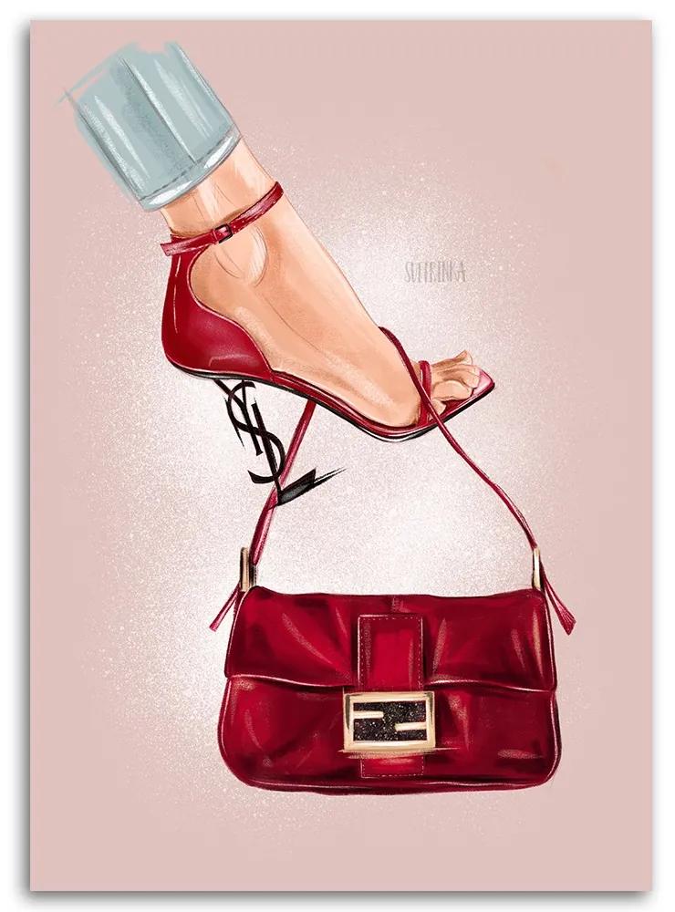 Gario Obraz na plátne Červená glamour kabelka - Svetlana Gracheva Rozmery: 40 x 60 cm