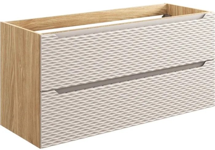 Závěsná skříňka Ocean s deskou 120 cm béžová/dub olejovaný