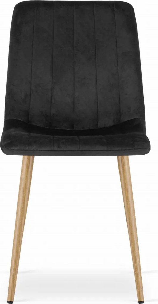 Čierna zamatová stolička LAVA