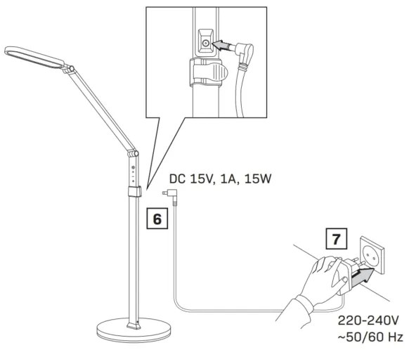 LED Stmievateľná dotyková stojacia lampa FERRARA LED/13W/230V 3000/4000/6000K biela