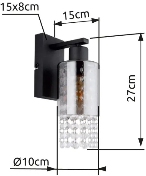 Globo 15799W - Nástenná lampa BACKEY 1xE27/40W/230V čierna