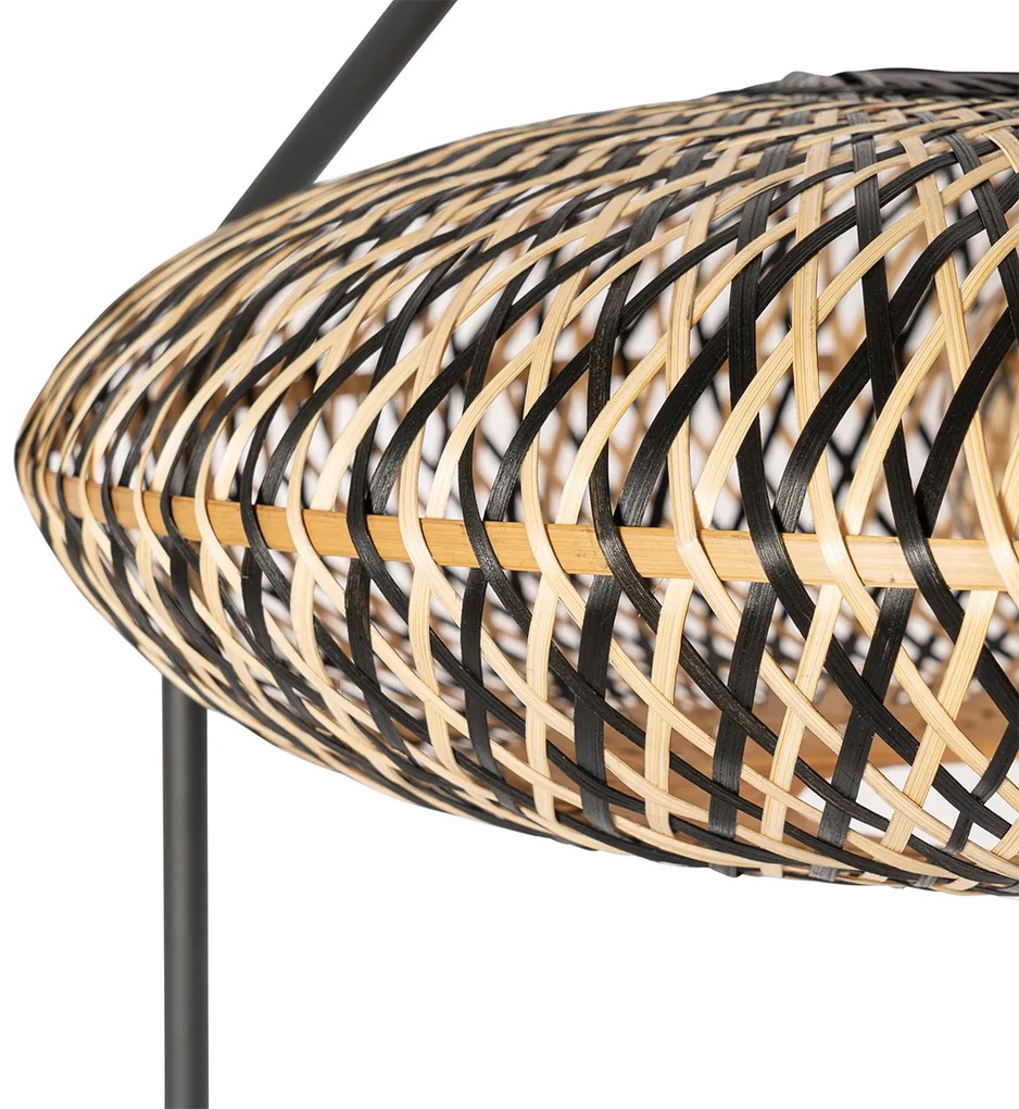 Orientálna stojaca lampa čierna bambus - Ostrava