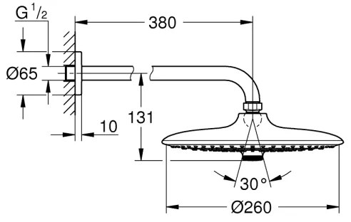 GROHE 26459000 - Sprchová hlavica EUPHORIA 260 380 mm lesklý chróm