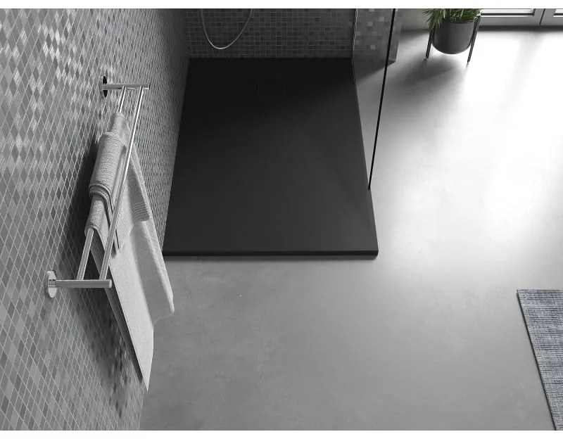 Mexen Bert, SMC obdĺžniková sprchová vanička 90 x 80 cm, čierna, 4K708090