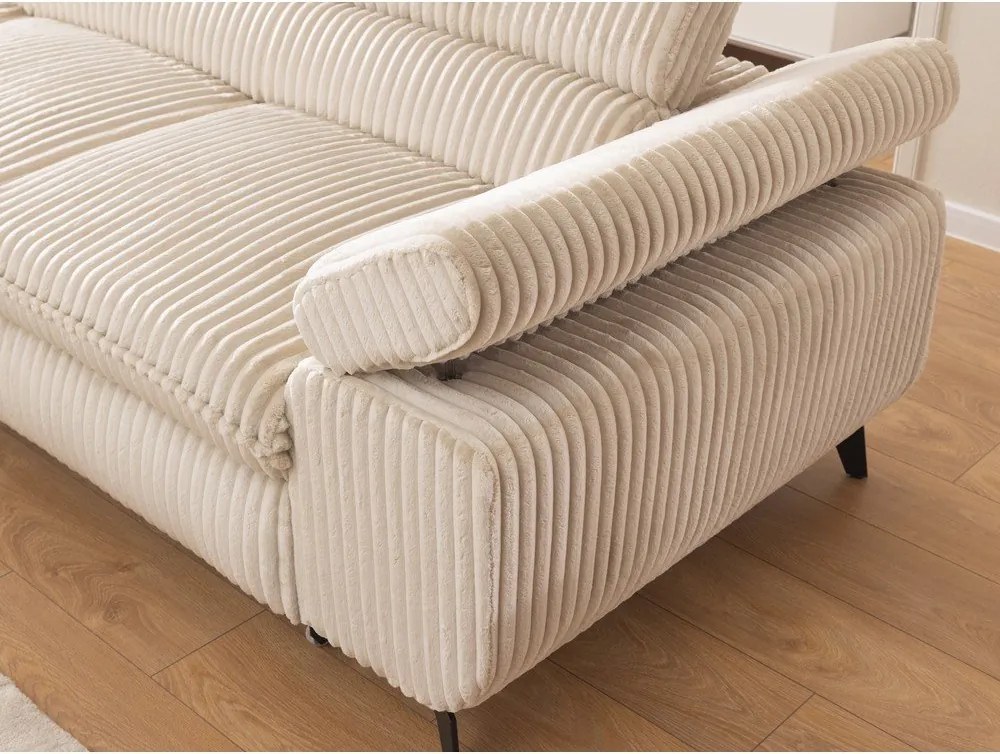 Béžová menčestrová rohová pohovka (ľavý roh/do L) Marbeya – Ropez