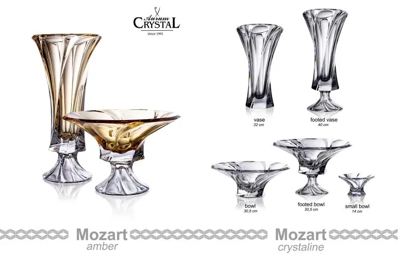 KRIŠTÁĽOVÁ VÁZA BOHEMIA MOZART 320MM