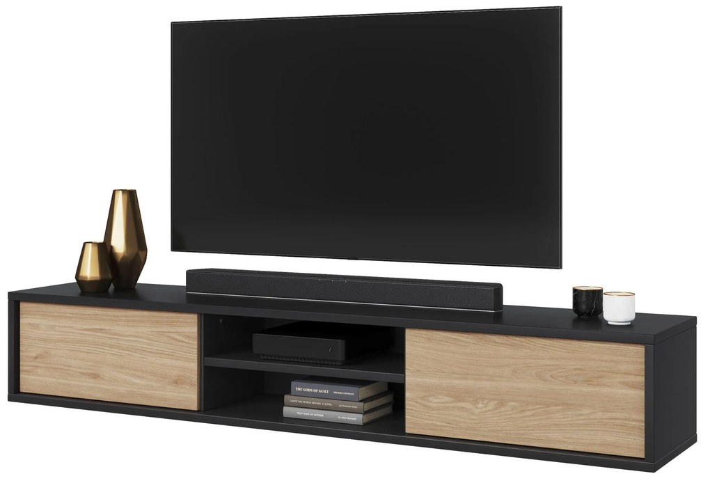 TV stolík Fiora 40 (antracit + dub olejovaný). Akcia -11%. Vlastná spoľahlivá doprava až k Vám domov. 1066469