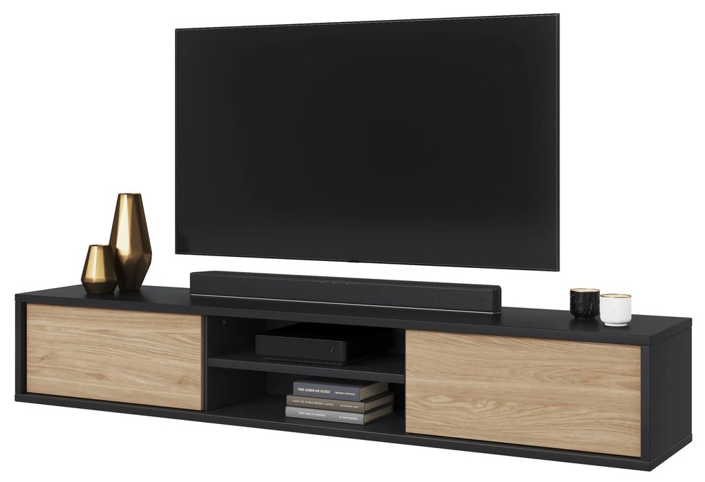 TV stolík Fiora 40 (antracit + dub olejovaný). Akcia -21%. Vlastná spoľahlivá doprava až k Vám domov. 1066469