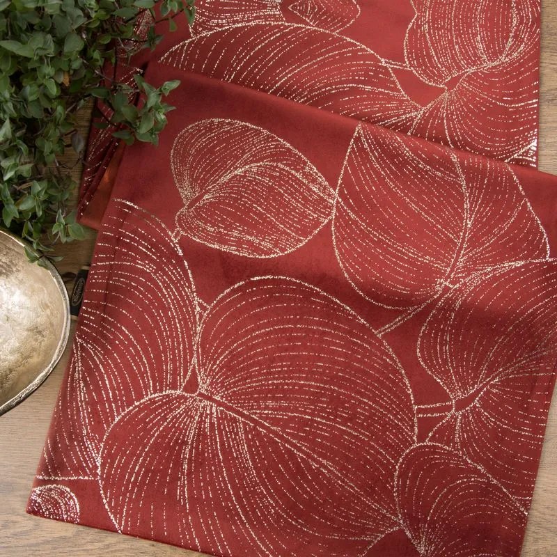 Dekorstudio Elegantný zamatový behúň na stôl BLINK 16 tehlový Rozmer behúňa (šírka x dĺžka): 35x140cm