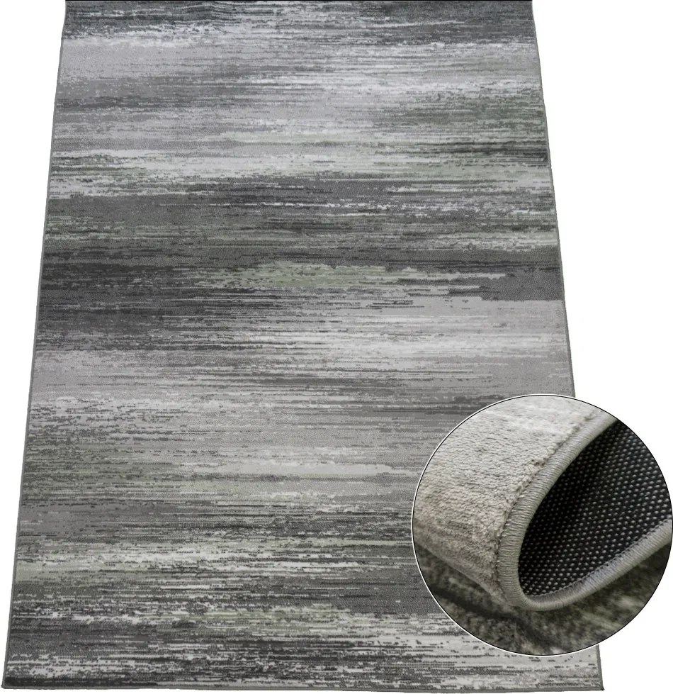 Koberec Accra 6505 Grey Green – zelený vzorovaný obdĺžnik Rozmer: 80x150 cm