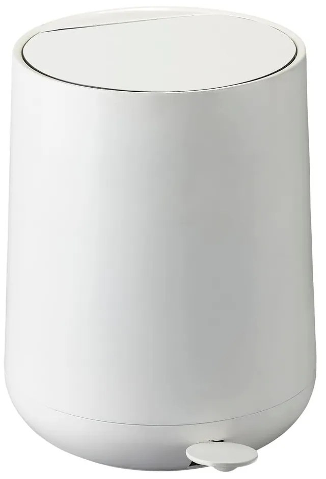 Biely pedálový plastový odpadkový kôš 5 l Nova – Zone