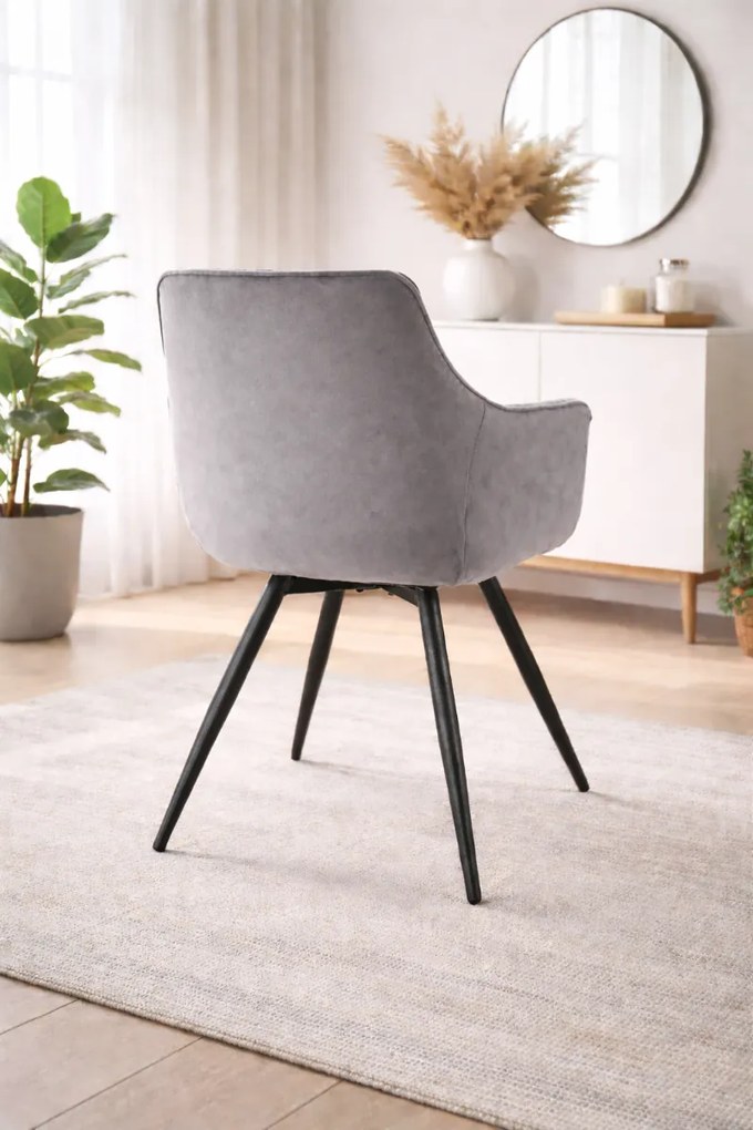 JEDÁLENSKÁ OTOČNÁ STOLIČKA INGE SIVÁ