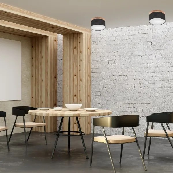 Brilagi - LED Stropné svietidlo BELLADONNA 1xE27/15W/230V pr. 30 cm čierna/dub