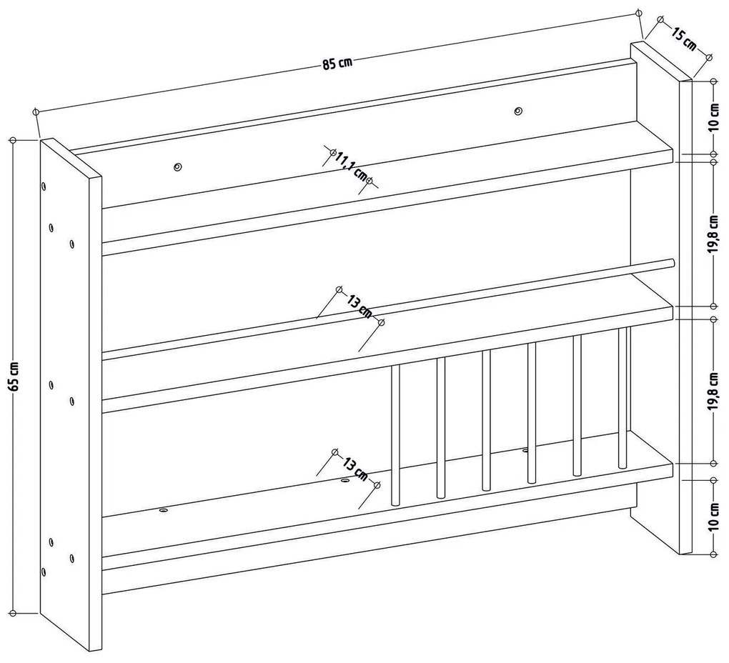 Kuchynská polica KOLIN 85 cm antracit