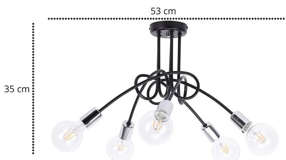 Stropné svietidlo Edison, výber z 3 farieb, ch