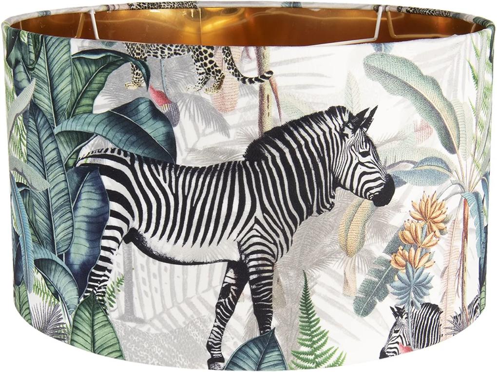 Textilné tienidlo s motívom divokých zvierat Safari - Ø 45 * 28 cm / E27