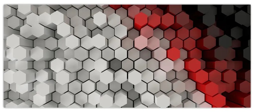 Obraz - 3D hexagóny (120x50 cm)