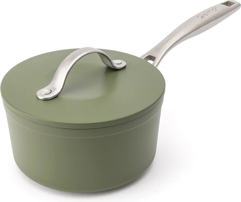 Elmich Nepriľnavý keramický rajnica Zen Ø 16 cm – olivovozelená