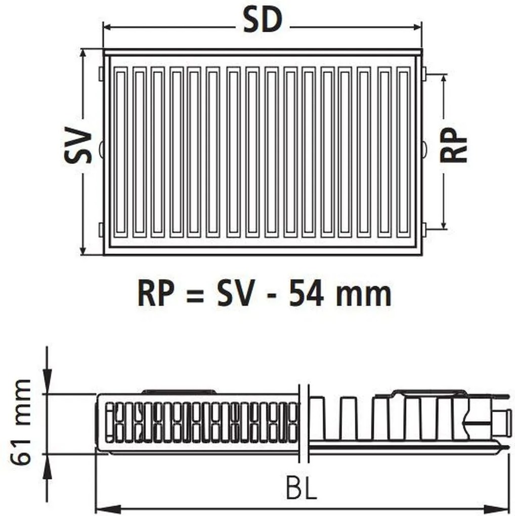 Kermi Therm X2 Profil-kompakt doskový radiátor 11 400 / 600 FK0110406