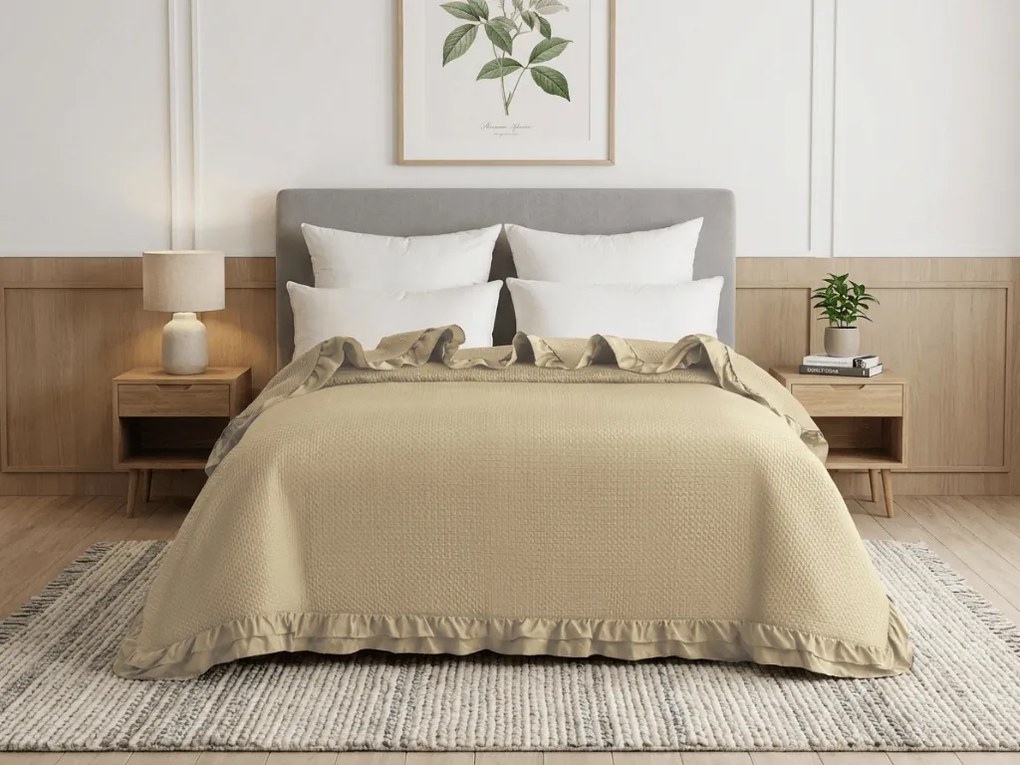 Prehoz na posteľ MONTEGO, béžový Rozmer: 200 x 220 cm