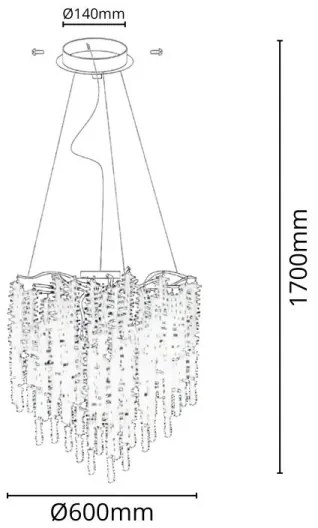 Krištáľový luster na lanku 9xG9/40W/230V zlatá
