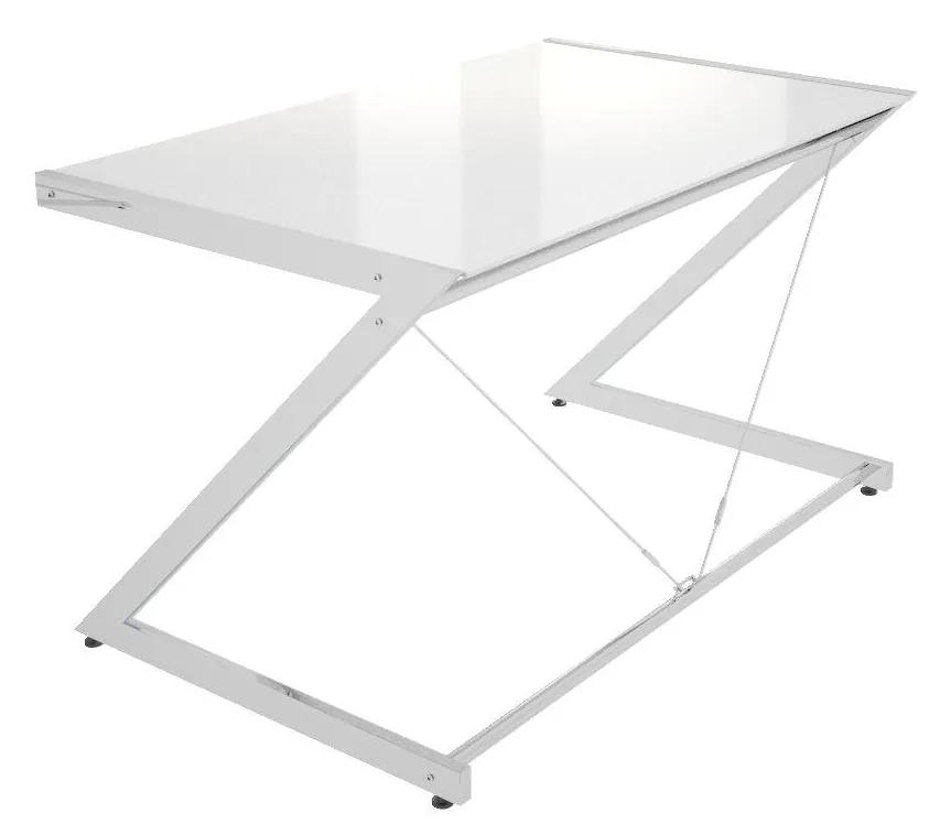 Dizajnový stôl Brik chrómovaný biela | BIANO