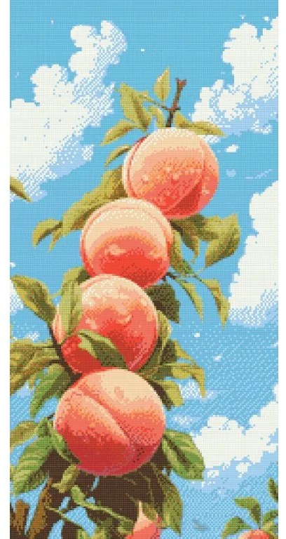 Gario Diamantové maľovanie Sladké broskyne Rozmery: 40 x 80 cm, Rámovanie: S vnútorným rámom, Diamanty: Okrúhle