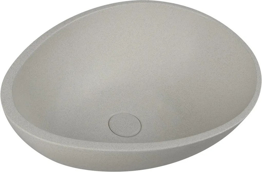 SAPHO - PUNC betónové umývadlo vrátane výpusti, 53x39 cm, biely pieskovec (BH7000)