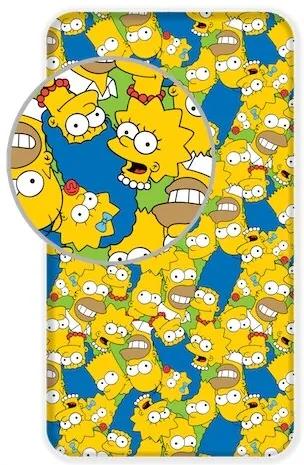 Jerry Fabrics Detské bavlnené prestieradlo Simpsons family, 90 x 200 cm