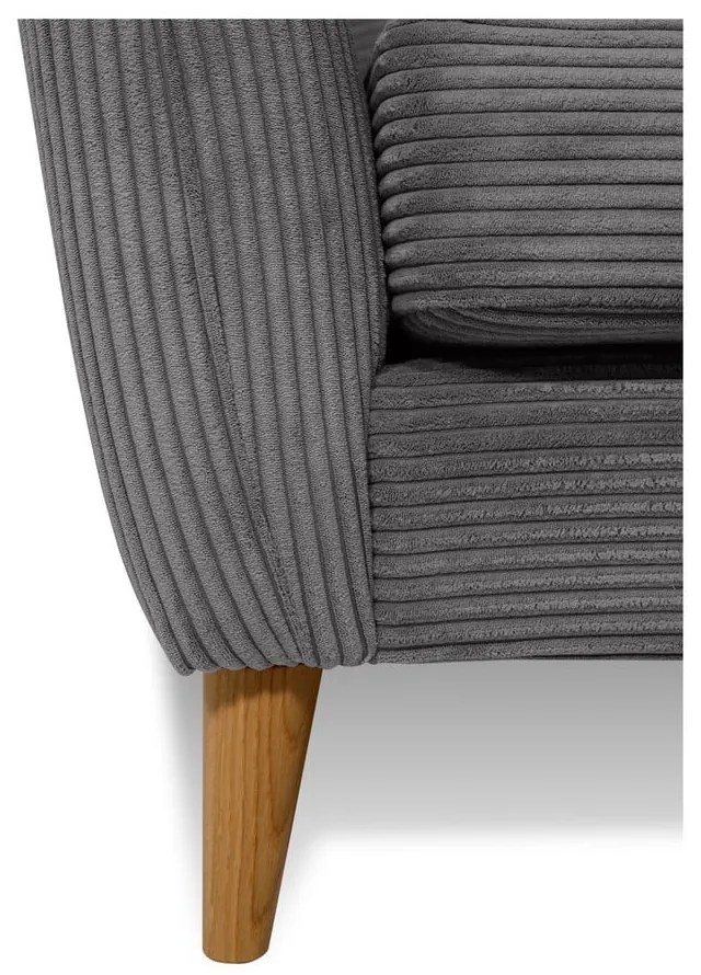 Tmavosivá menčestrová pohovka 206 cm Paris – Scandic