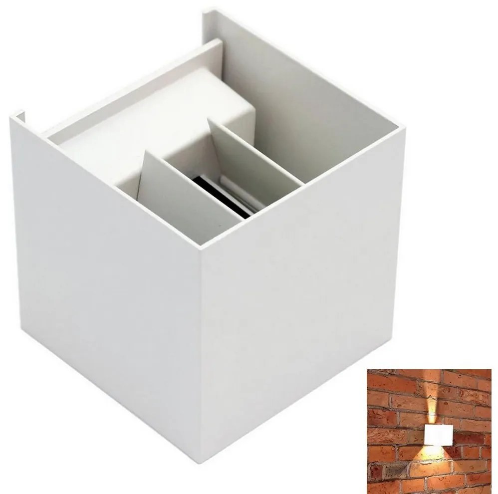 LED Vonkajšie nástenné svietidlo 2xLED/3W/230V IP54 biela