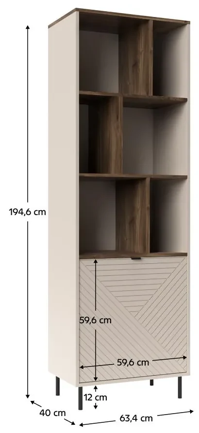 Regál Explicaba (kašmír + dub castello) . Vlastná spoľahlivá doprava až k Vám domov. 1116330