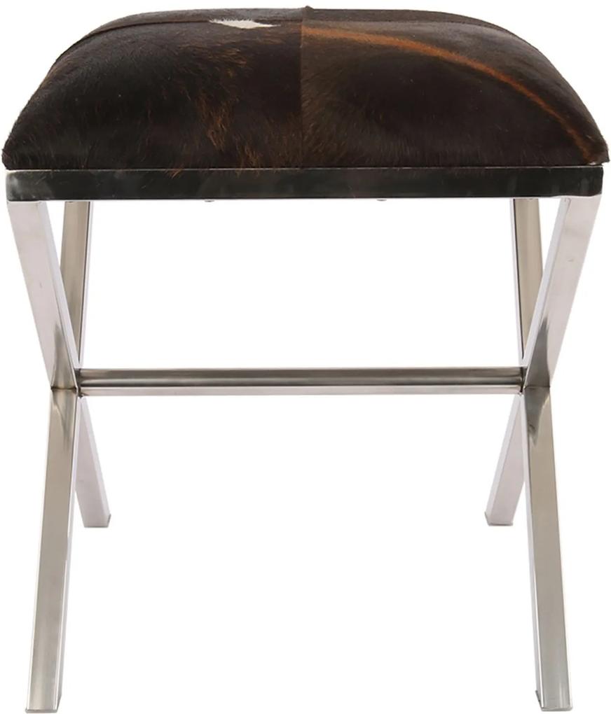 Kovová stolička Gotta s koženým sedadlom - 45 * 45 * 53cm
