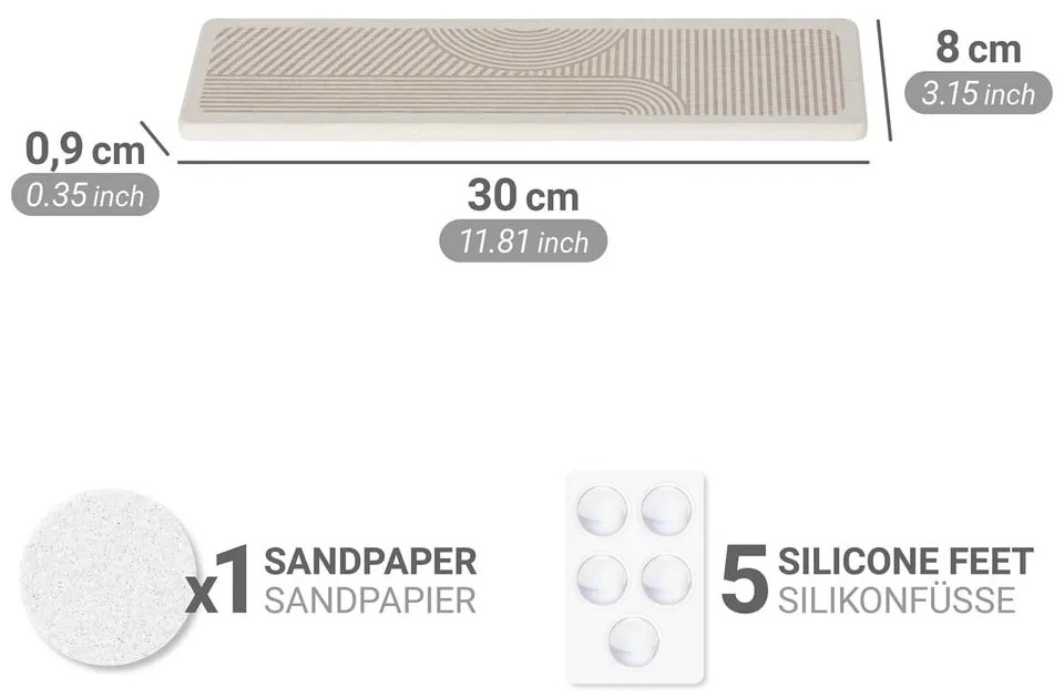 Béžová odkvapkávacia podložka na riad z kremeliny 30x8 cm Damon – Wenko