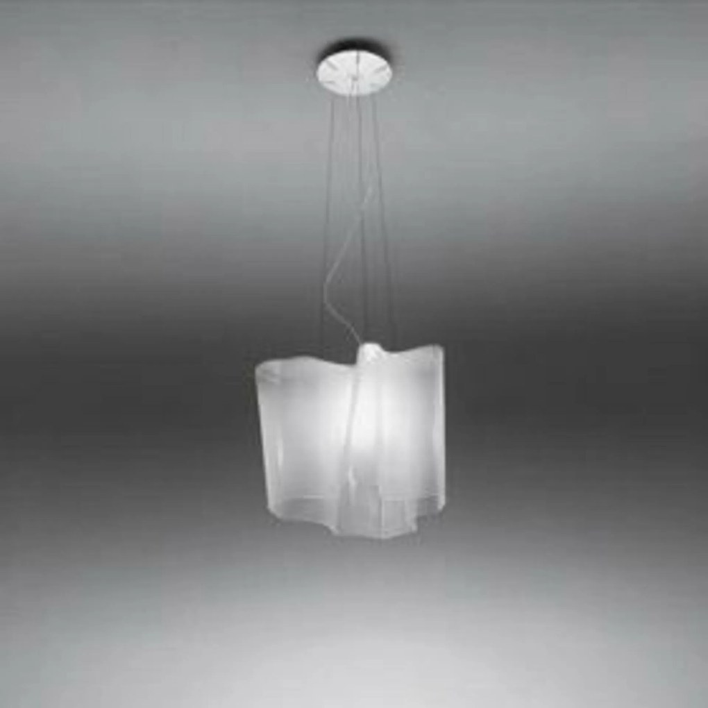 Artemide Logico Singolo závesné svietidlo, fúkané sklo, biela, 40 cm