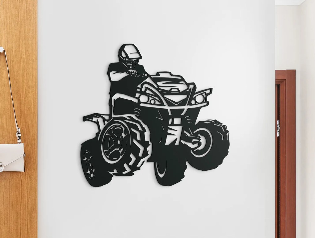 drevko Drevená nálepka Štvorkolka Rozmer obrazu: 31,5 x 32,5 cm, Farba dekorácie: Čierna