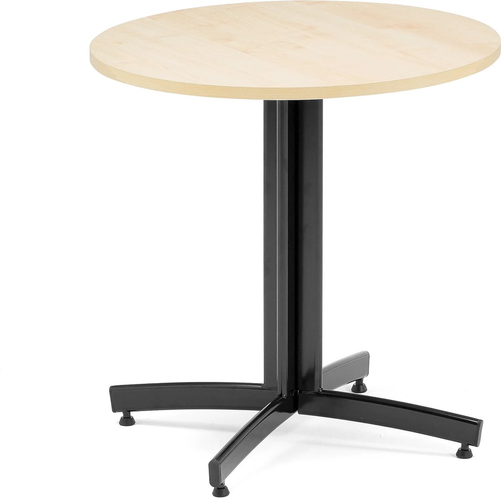 Jedálenský stôl Sanna, okrúhly Ø 700 x V 720 mm, breza / čierna
